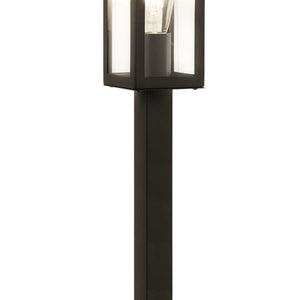 Searchlight Electric Box Outdoor Post - Black Metal & Clear Glass 6441-900BK