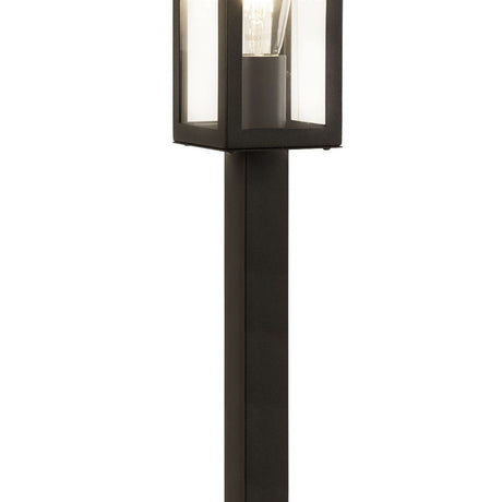 Searchlight Electric Box Outdoor Post - Black Metal & Clear Glass 6441-900BK