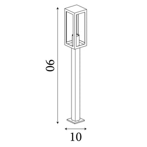Searchlight Electric Box Outdoor Post - Black Metal & Clear Glass 6441-900BK