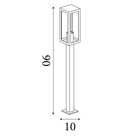 Searchlight Electric Box Outdoor Post - Black Metal & Clear Glass 6441-900BK