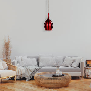 Searchlight Electric Vibrant Pendant  - Metallic Red Metal 6461-12RE