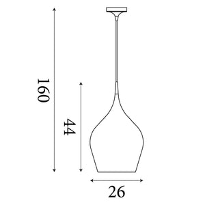Searchlight Electric Vibrant Pendant  - Metallic Pink Metal 6461-26CU