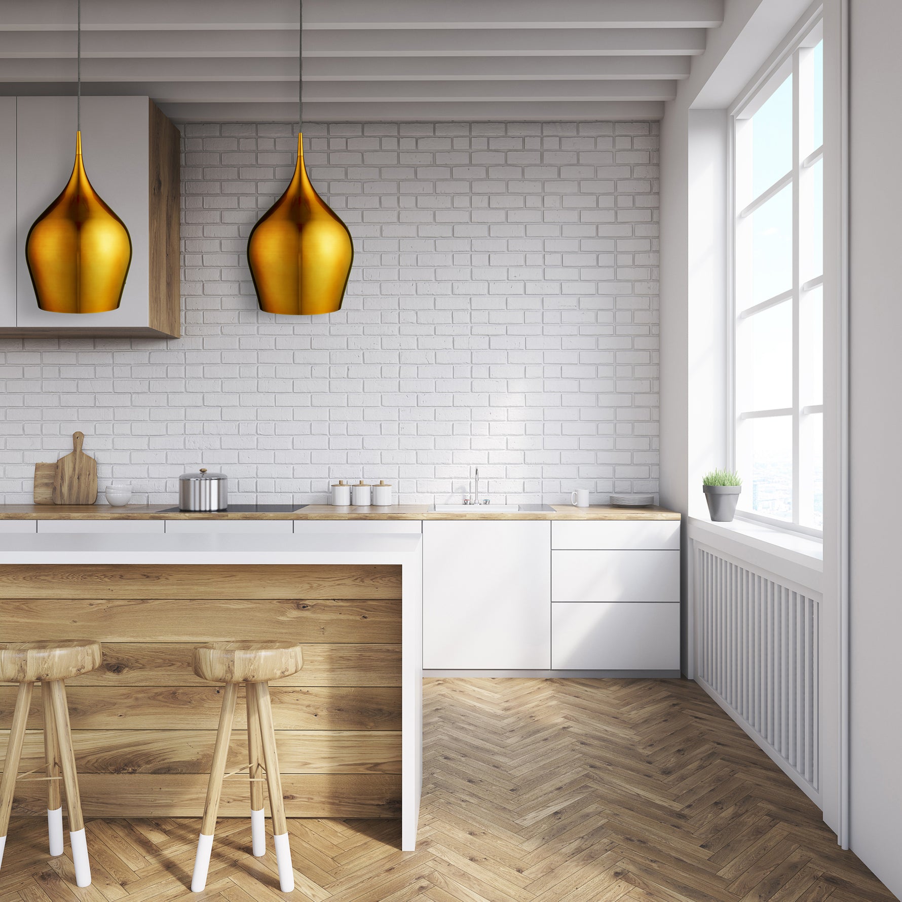 Searchlight Electric Vibrant Pendant  - Metallic Gold Metal 6461-26GO