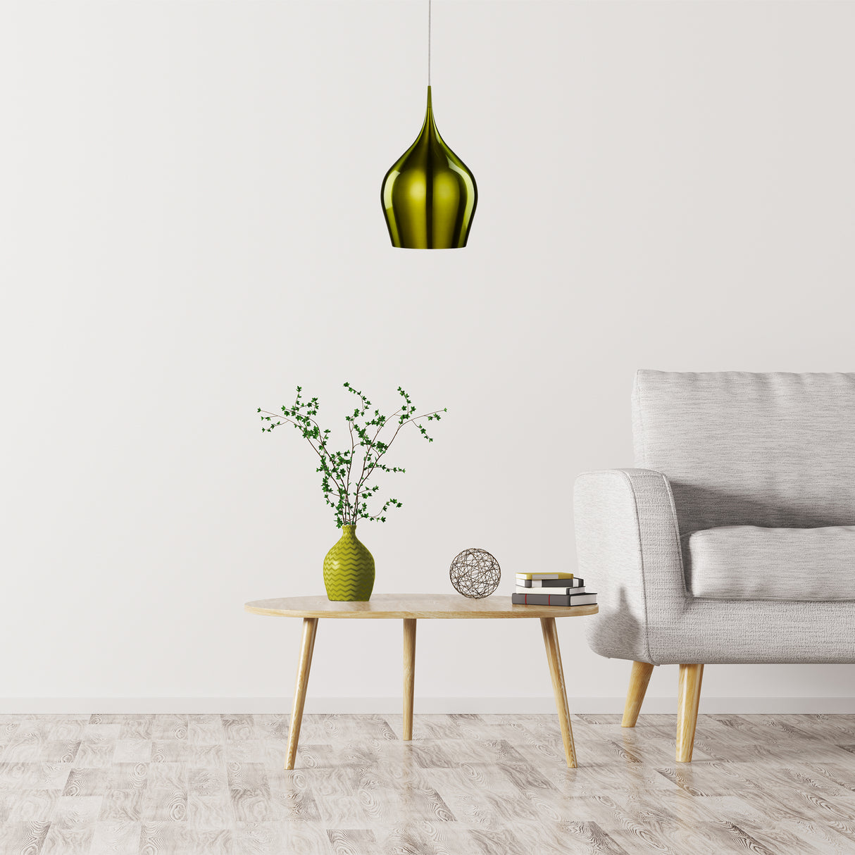 Searchlight Electric Vibrant Pendant  - Metallic Green Metal 6461-26GR