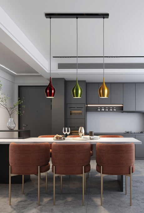 Searchlight Electric Vibrant 3Lt Bar Pendant-Metallic Multi-Coloured Metal 6463-3