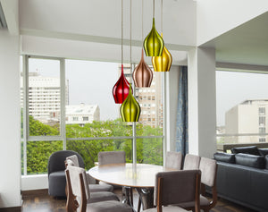 Searchlight Electric Vibrant 5Lt Multi-Drop Pendant-Metallic Multi-Coloured Metal 6465-5