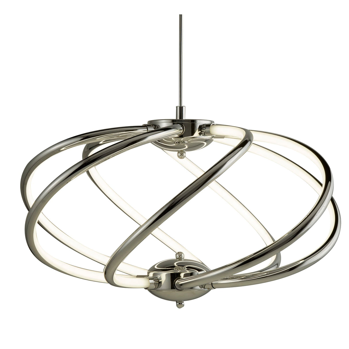 Magic  7Lt Pendant  - Chrome Metal & Opal Acrylic