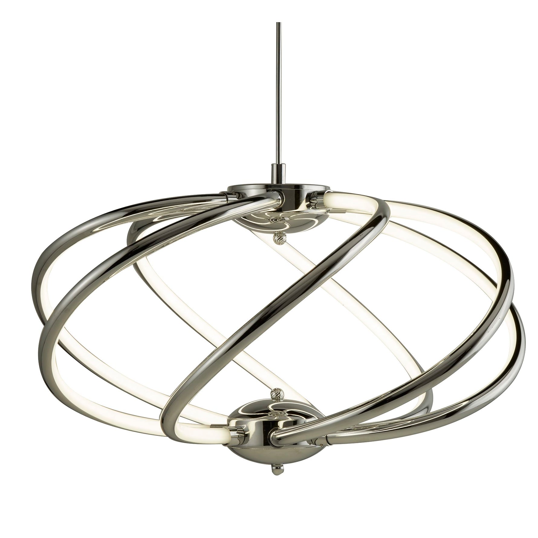 Magic  7Lt Pendant  - Chrome Metal & Opal Acrylic
