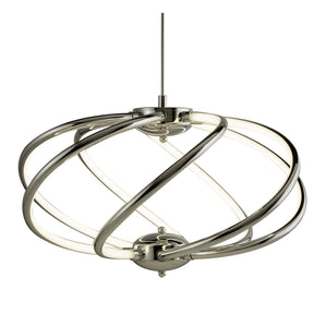 Magic  7Lt Pendant  - Chrome Metal & Opal Acrylic