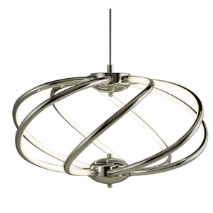 Magic  7Lt Pendant  - Chrome Metal & Opal Acrylic