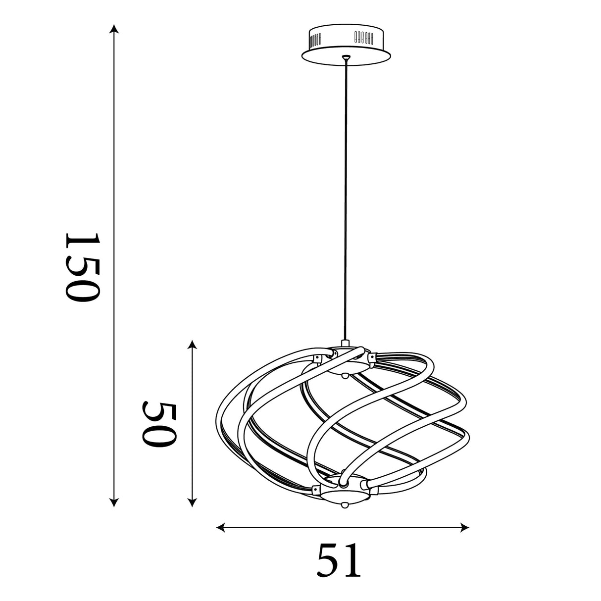 Searchlight Electric Magic  7Lt Pendant  - Chrome Metal & Opal Acrylic 6500-7CC