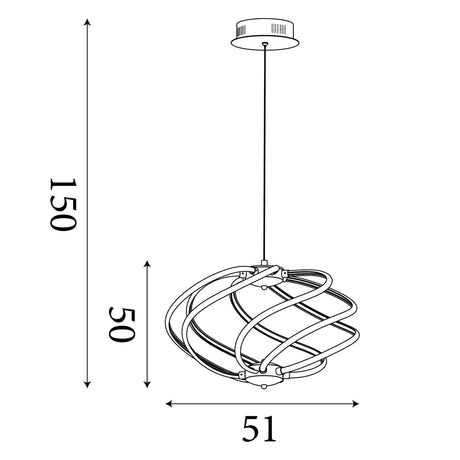 Searchlight Electric Magic  7Lt Pendant  - Chrome Metal & Opal Acrylic 6500-7CC