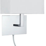 Searchlight Electric Hotel Wall Light - Chrome Metal & White Fabric Shade 6519CC