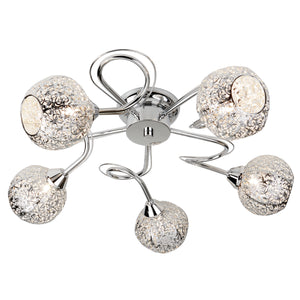 Souk 5Lt Flush - Chrome & Laser Cut Shades