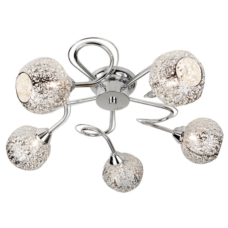 Souk 5Lt Flush - Chrome & Laser Cut Shades
