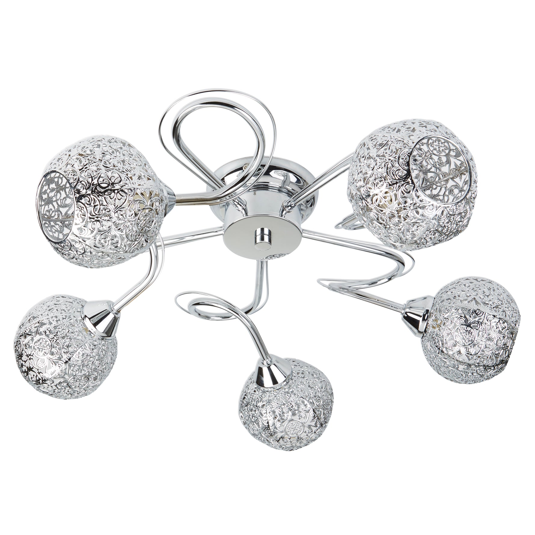 Searchlight Electric Souk 5Lt Flush - Chrome & Laser Cut Shades 6535-5CC