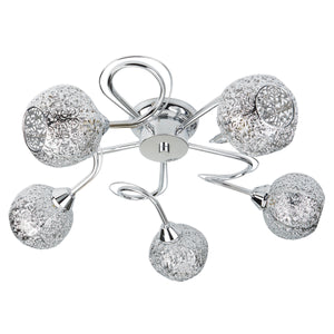 Searchlight Electric Souk 5Lt Flush - Chrome & Laser Cut Shades 6535-5CC