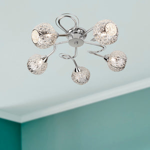 Searchlight Electric Souk 5Lt Flush - Chrome & Laser Cut Shades 6535-5CC