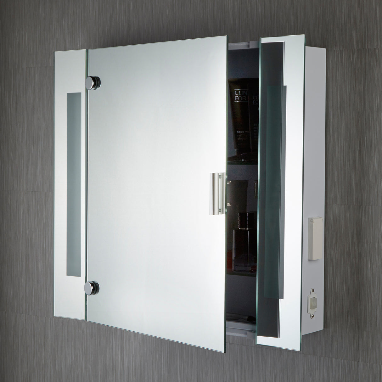 Searchlight Electric Bathroom Illuminated Mirror Cabinet & Shaver Socket, IP44 6560