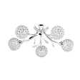 Bellis II 5Lt Semi-Flush - Chrome & Clear Glass Beads