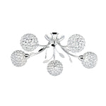 Bellis II 5Lt Semi-Flush - Chrome & Clear Glass Beads