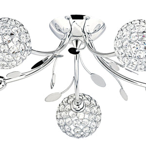 Searchlight Electric Bellis II 5Lt Semi-Flush - Chrome & Clear Glass Beads 6575-5CC