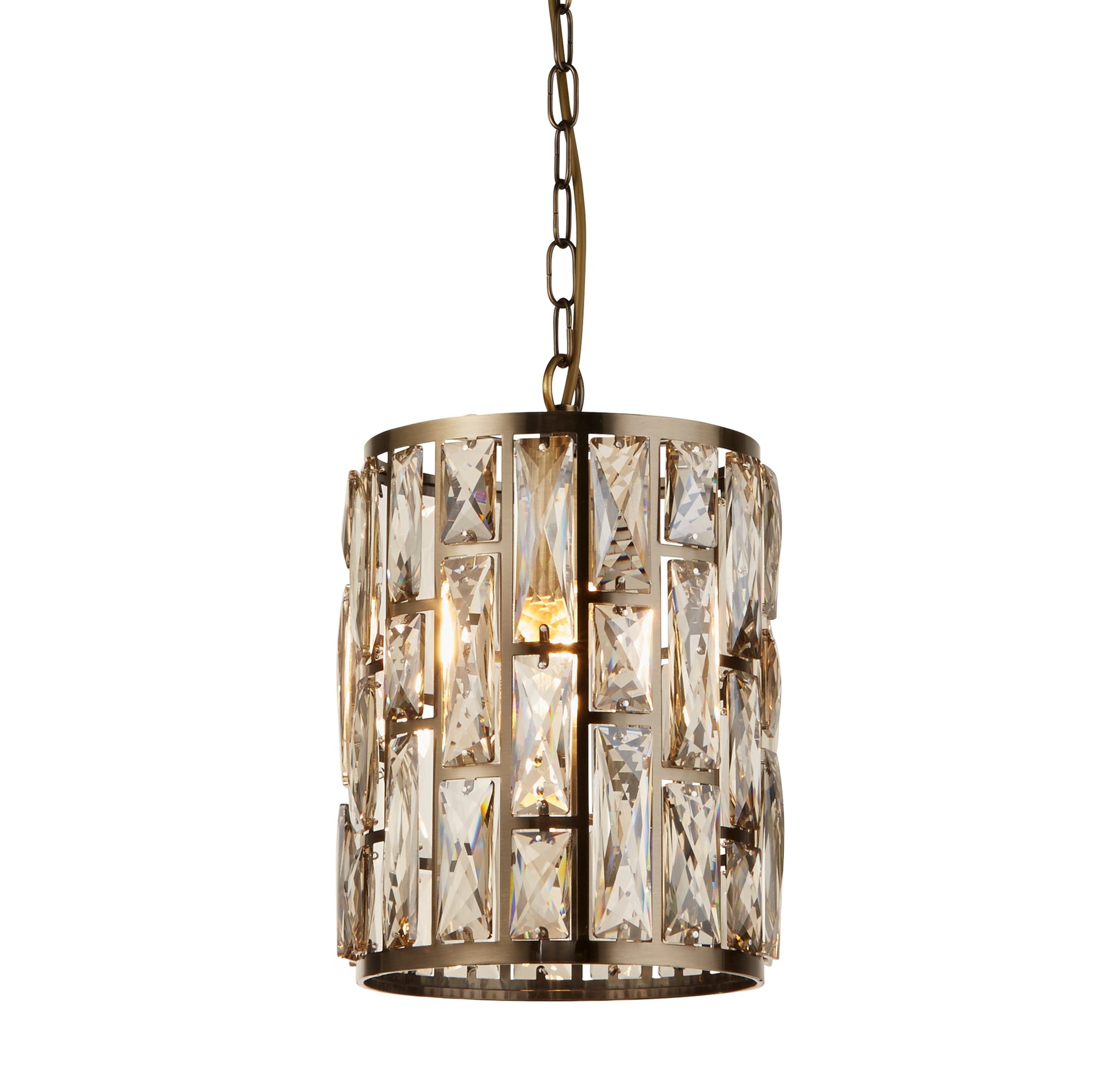 Bijou Pendant - Antique Brass Metal & Champagne Glass