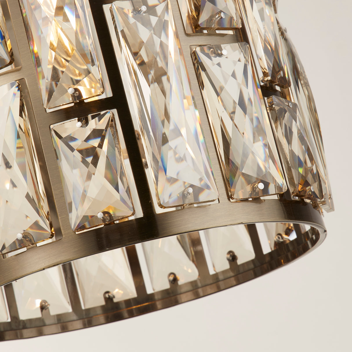 Searchlight Electric Bijou Pendant - Antique Brass Metal & Champagne Glass 6581-1AB