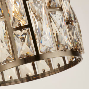 Searchlight Electric Bijou Pendant - Antique Brass Metal & Champagne Glass 6581-1AB