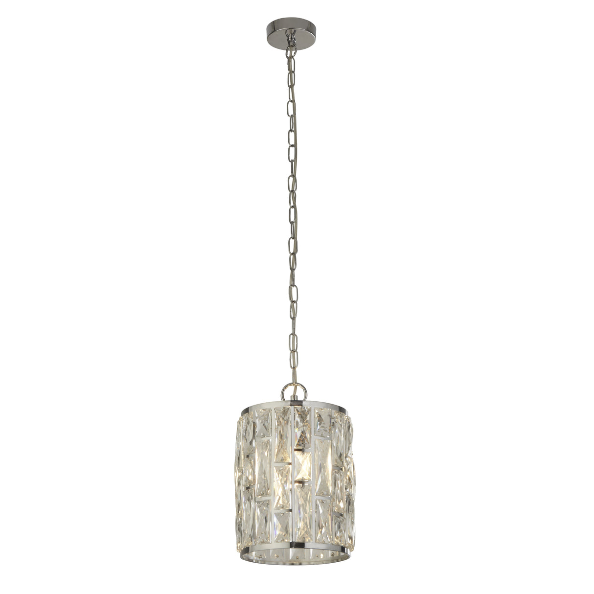 Bijou Pendant - Chrome Metal & Crystal Glass