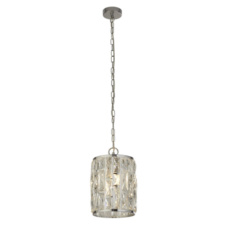Bijou Pendant - Chrome Metal & Crystal Glass