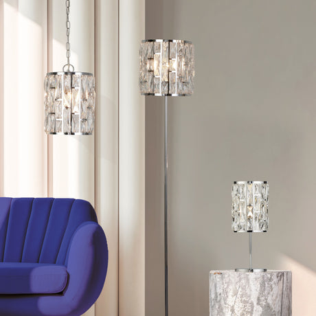Searchlight Electric Bijou Pendant - Chrome Metal & Crystal Glass 6581-1CC