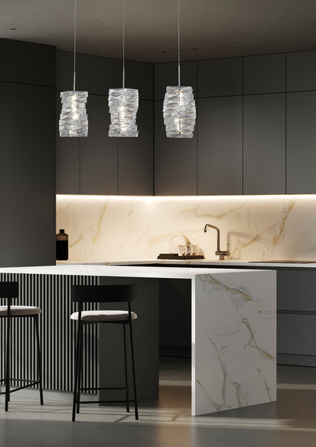 Searchlight Electric Modena LED 3Lt Bar Pendant, Chrome with Clear Crystal 65811-3CC