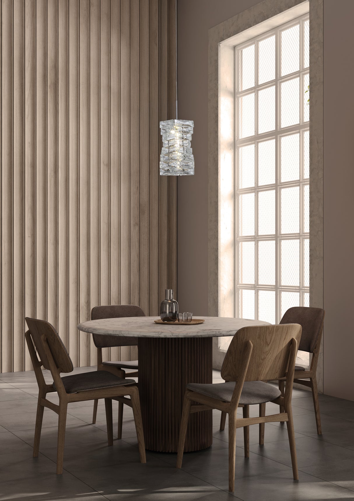 Searchlight Electric Modena LED Pendant, Chrome and Clear Crystal 65811CC