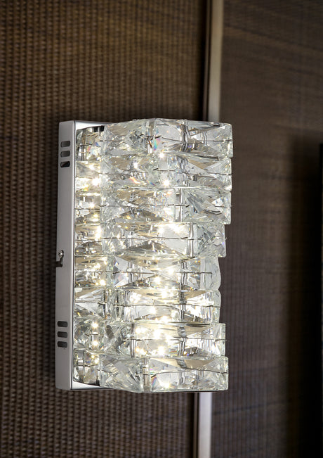 Searchlight Electric Modena LED Wall Light, Chrome with Clear Crystal 65812CC