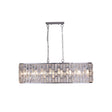 Bijou 8Lt Oval Diner Pendant Chrome Metal & Clear Crystal