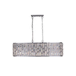 Searchlight Electric Bijou 8Lt Oval Diner Pendant Chrome Metal & Clear Crystal 65818-8CC