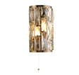Bijou 2Lt Wall Light - Antique Brass Metal & Champagne Glass