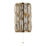 Searchlight Electric Bijou 2Lt Wall Light - Antique Brass Metal & Champagne Glass 6582-2AB