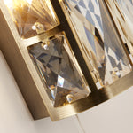 Searchlight Electric Bijou 2Lt Wall Light - Antique Brass Metal & Champagne Glass 6582-2AB