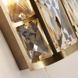 Searchlight Electric Bijou 2Lt Wall Light - Antique Brass Metal & Champagne Glass 6582-2AB