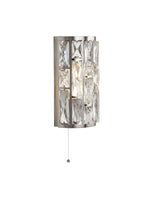 Bijou  2Lt Wall Light  - Chrome Metal & Crystal Glass