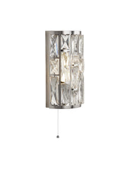 Bijou  2Lt Wall Light  - Chrome Metal & Crystal Glass