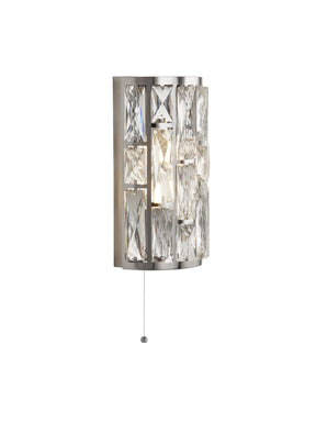 Bijou  2Lt Wall Light  - Chrome Metal & Crystal Glass