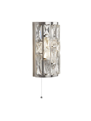 Bijou  2Lt Wall Light  - Chrome Metal & Crystal Glass
