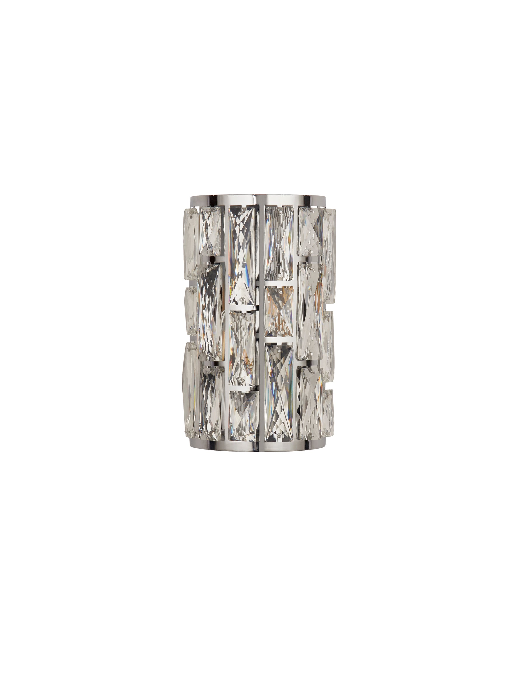 Searchlight Electric Bijou  2Lt Wall Light  - Chrome Metal & Crystal Glass 6582-2CC