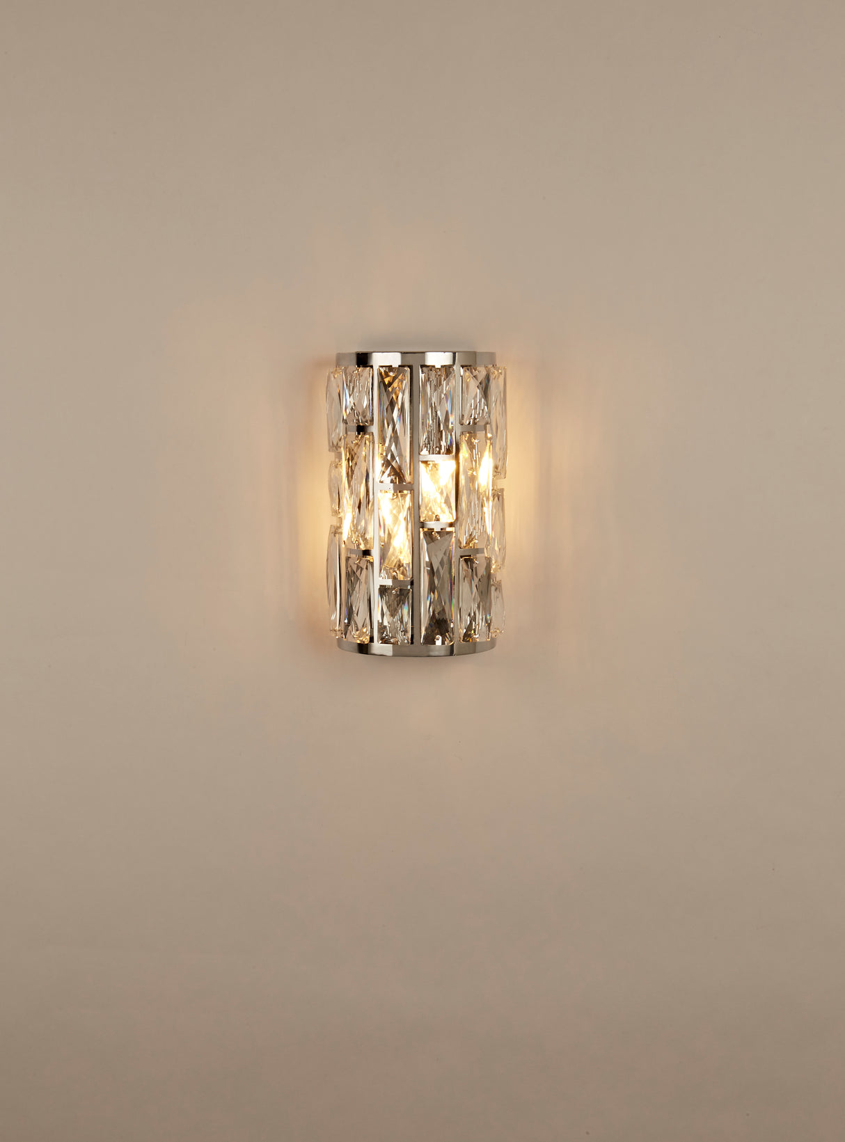 Searchlight Electric Bijou  2Lt Wall Light  - Chrome Metal & Crystal Glass 6582-2CC