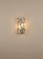 Searchlight Electric Bijou  2Lt Wall Light  - Chrome Metal & Crystal Glass 6582-2CC