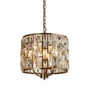 Bijou 3Lt Pendant - Antique Brass Metal & Champagne Glass