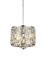 Bijou  3Lt Pendant - Chrome Metal & Crystal Glass